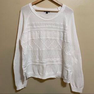 Tommy Hilfiger White Knit Pullover Sweater Sz XXL